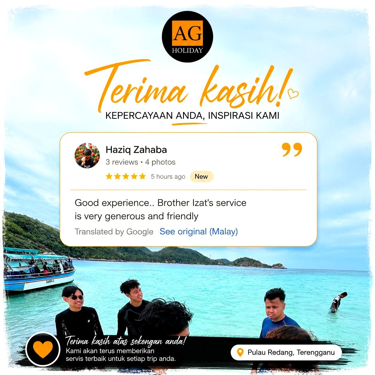 Google review AG Holiday — Haziq Zahaba