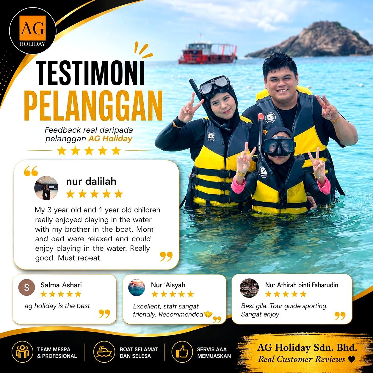 Testimoni pelanggan — 4 review keluarga